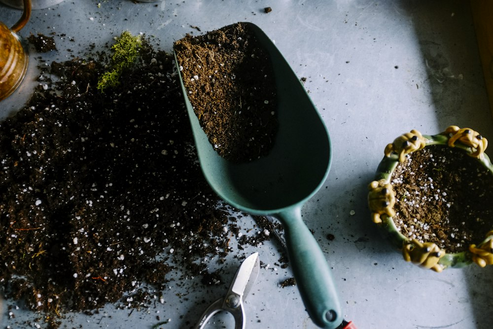 Hands working in soil